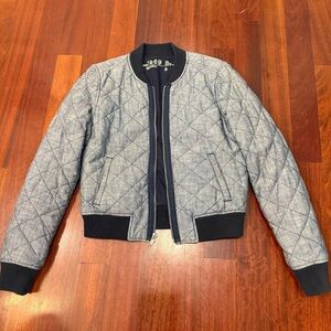 Women's Quilted Bomber Jacket - Blue